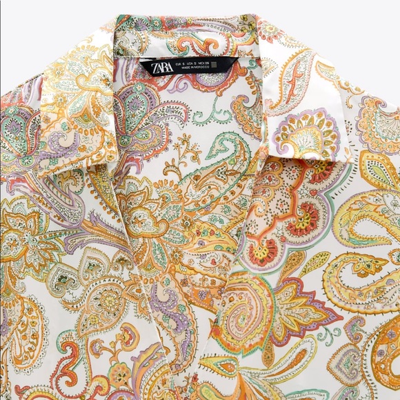 ZARA BNWT Flowy Printed Shirt Dress - Picture 4 of 10